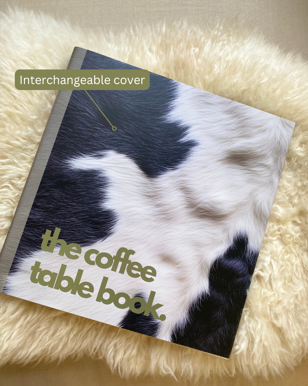 Cow Print - Olive Green - Photo Album Book