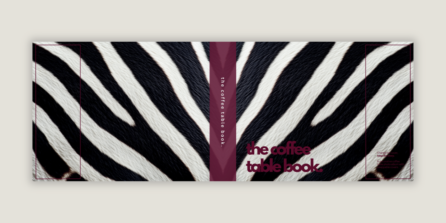 B/W Zebra Print - Burgundy
