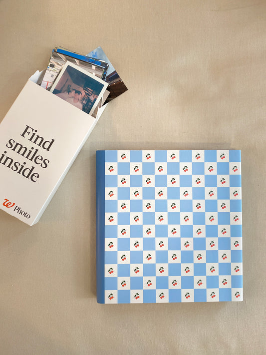 Checkered Cherry - Wedgwood Blue