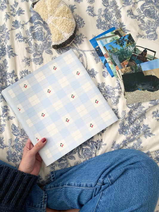 Cottage Core Cherries- Wedgwood Blue