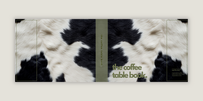 Cow Print - Olive Green - Dust Jacket for Photo Album Book